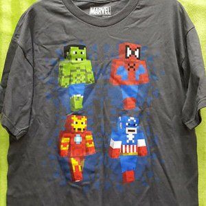Marvel Comics Pixel Minecraft Style T Shirt